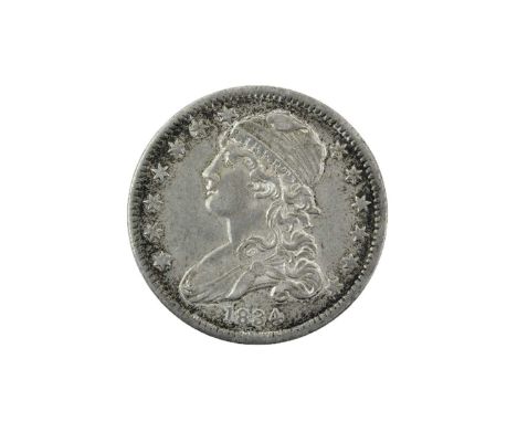 USA, 'Liberty Cap' Quarter Dollar 1834, obv. Liberty bust left, flanked by 7 stars left, 6 stars right, date below, rev. eagl