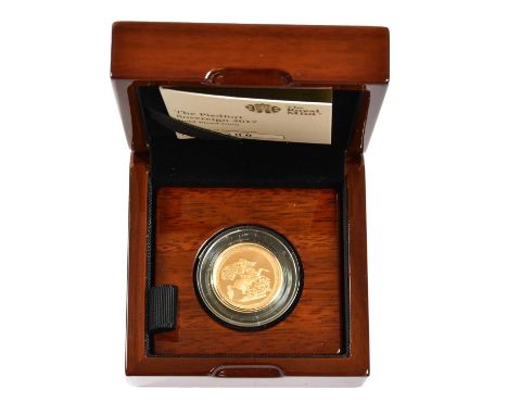 Elizabeth II, Piedfort Proof Sovereign 2017, 'Bicentenary of the Modern Sovereign', obv. Clark portrait of the Queen, rev. Pi