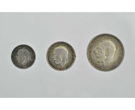 George V, Incomplete Maundy Set 1918, 4d, 2d and 1d, light contact marks, otherwise peripheral toning, GVF to AEF.