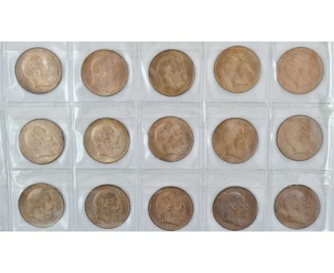 ♦25 x Edward VII, Pennies, all 1903 (normal ‘3’), all high grade with full or almost full mint lustre, most with very light c
