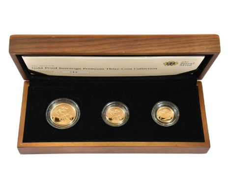 Elizabeth II, Gold Proof Premium 3-Coin Collection 2011, comprising double sovereign, sovereign and half sovereign, obv. Rank