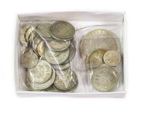 Mixed Foreign Milled Silver, including USA, 'Morgan' dollar 1921, light contact marks, otherwise GVF; Germany, Third Reich 5 