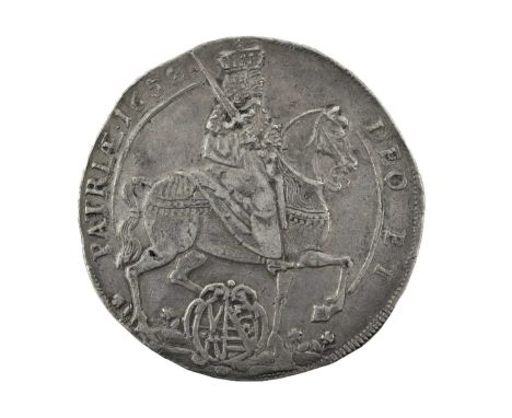  ♦German States, Saxony-Albertine, Silver Thaler 1658 commemorating the death of the Holy Roman Emperor Ferdinand III and the