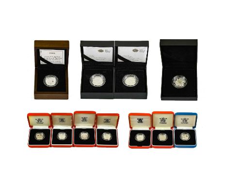 10 x Elizabeth II Silver Proof Piedfort £1, to include: 1987 'English Oak', 1988 'Crowned Shield of the Royal Arms', 1993 'Ro