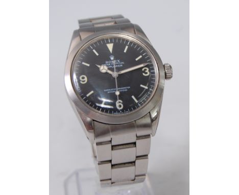 A gent's Rolex steel Oyster Perpetual Explorer bracelet watch, circa 1978/79, ref.1016, having automatic movement, matt dial 