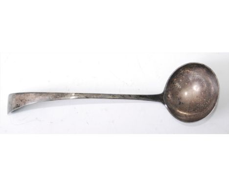 A George V silver soup ladle, in the Old English pattern, 9.7ozm, maker Northern Goldsmiths Co, London 1915, 32cm.In excellen
