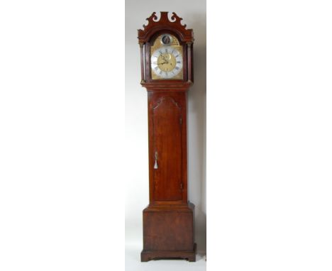 John Ives of Banham Markett (Burnham Market) - an early 19th century oak longcase clock, the 12" arched brass dial having Old