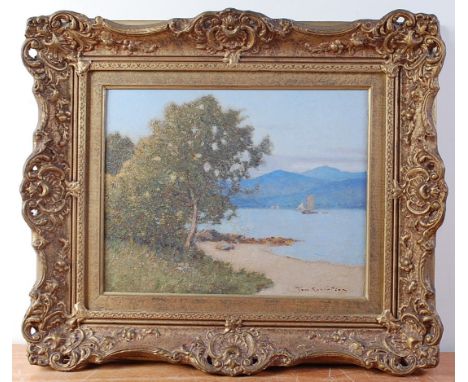 Tom Robertson (1850-1947) - Loch Linnhe, oil on panel, signed lower right, 31 x 39.5cm