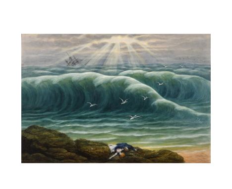W** HART (FL.C.1894). ATLANTIC BREAKERS, ST SALVADOR, AFTER A STORM. Signed and dated 1894, inscribed with title, watercolour