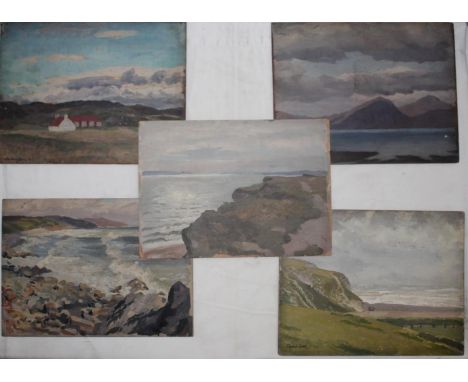 STEPHEN BONE (1904-1958). DOWNTON CLIFF BY MILFORD, HANTS; PEMBROKESHIRE COAST; THE KINGAIRLOCH HILLS (1925); CNOC NAM BRADHA