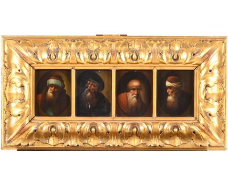 CHRISTIAN WILHELM ERNST DIETRICH (1712-1774). In the manner of. FOUR SAGES. Four, oils on panel, in a common frame, Each 12 x