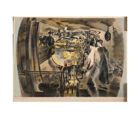 BARNETT FREEDMAN (1901-1958). 15-INCH GUN TURRET, HMS REPULSE (1941). (d) Colour lithograph, issued by The Ministry of Inform
