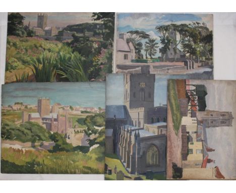 STEPHEN BONE (1904-1958). CHRIST CHURCH; LINCOLN CATHEDRAL (1925); ROCH CASTLE, PEMBROKESHIRE; ST DAVID'S CATHEDRAL; KILPAISO