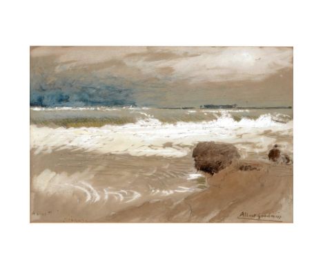 ALBERT GOODWIN, RWS (1845-1932). ABOVE THE FALLS, NIAGARA. Signed, inscribed with title, watercolour and pencil heightened wi
