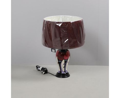 MODERN MOORCROFT LAMP - BELLAHOUSTON. A large slender modern lamp in the Bellahouston design, with original labels and with a