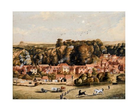 JOHN GEORGE NAISH (1824-1905). MIDHURST FROM THE WEST, COUNTY SUSSEX. Signed and dated 1840, inscribed with title on label ve