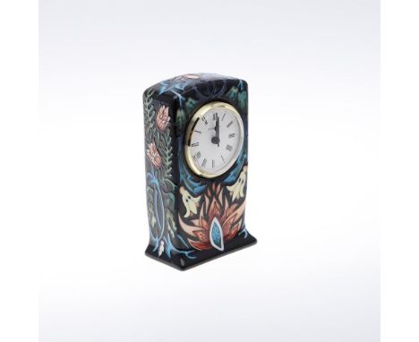 MODERN MOORCROFT CLOCK - COLLECTORS CLUB. A limited edition clock designed by Nicola Slaney for the Moorcroft Collectors Club