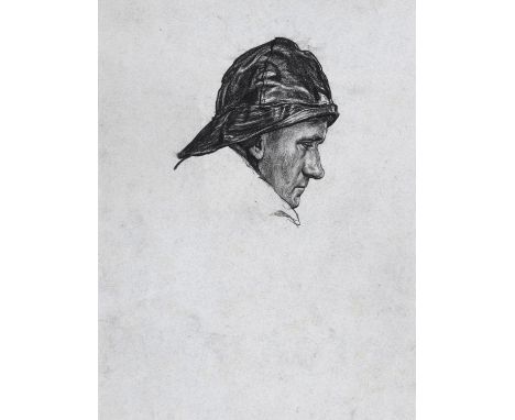 SIR MUIRHEAD BONE (1876-1953). STUDY FOR `WINTER MINE-LAYING OFF ICELAND`, 1942. (d) Charcoal on blue-grey paper, Sight 32 x 