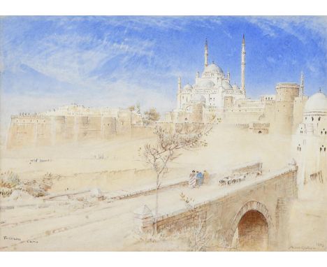ALBERT GOODWIN, RWS (1845-1932). THE CITADEL, CAIRO. Signed and dated 1903, inscribed with title, watercolour with pen and in