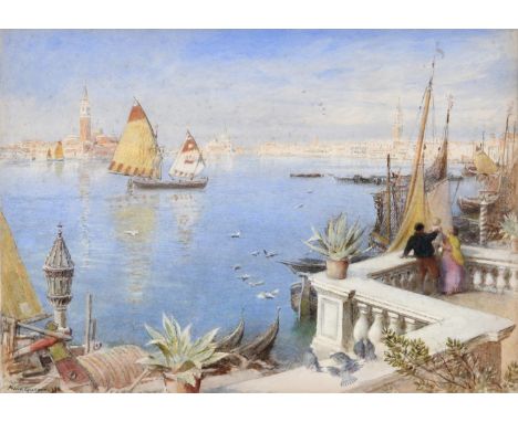 ALBERT GOODWIN, RWS (1845-1932). VENICE. Signed and dated 92, watercolour and pencil, 26.5 x 37.5cm., Exhibited: London, Guil