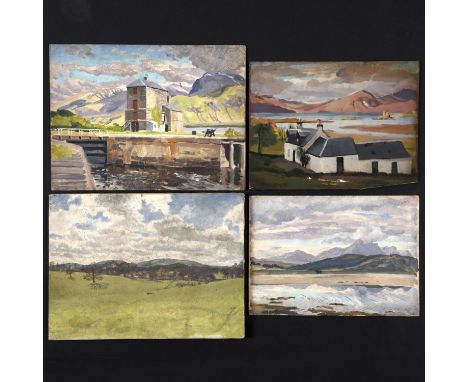STEPHEN BONE (1904-1958). THE KYLE OF TONGUE, SUTHERLANDSHIRE; TAYCHREGGAN, APPIN (1925); CALEDONIAN CANAL; ANOTHER VIEW. (d)