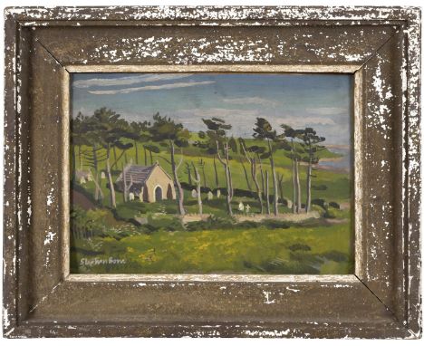 STEPHEN BONE (1904-1958). FLEET CHURCHYARD, DORSET. (d) Signed, also signed and titled verso, oil on board, 24.5 x 34.5cm. * 