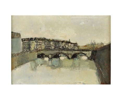 BERNARD GANTNER (1928-2018). SEINE BRIDGE. (d) Signed and dated 59, oil on canvas, 31.5 x 44.5cm., Provenance: London, The Pi