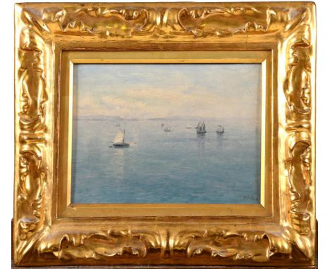 HARRY COLLS (FL.1878-1902). SWANSEA BAY. Signed and dated 91, bears inscribed label on stretcher, oil on canvas, 20 x 29cm. *