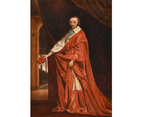 PHILIPPE DE CHAMPAIGNE (1602-1674). After. PORTRAIT OF CARDINAL RICHELIEU. Oil on canvas, a copy by D. Hepburn 1923, 73 x 51.