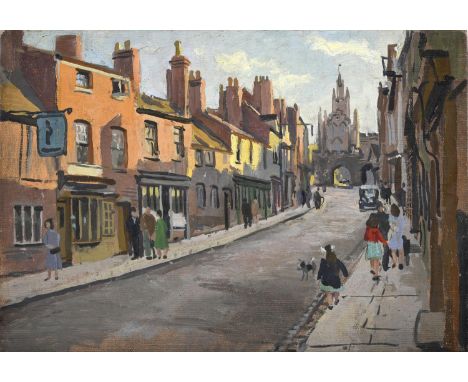 STEPHEN BONE (1904-1958). WARWICK. (d) Oil on canvas board, unframed, 25 x 35.5cm.;, with five assorted landscape sketches on