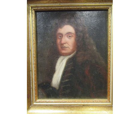 After Sir Godfrey Kneller, 'Portrait of a Gentleman' oil on board, 19 x 15cm  