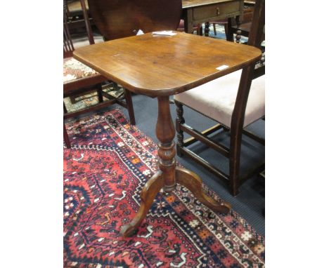 A 19th century mahogany tripod table with tilt-top, 74 x 56 x 46 cm; together with a George III circular mahogany tripod tabl