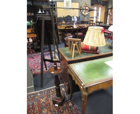 A extending standard lamp with column and carved base, 163 cm  