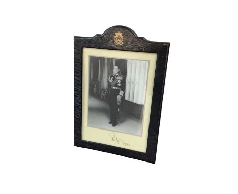H.R.H.Prince Philip The Duke of Edinburgh, signed framed presentation portrait photograph of the Prince in Naval uniform wear