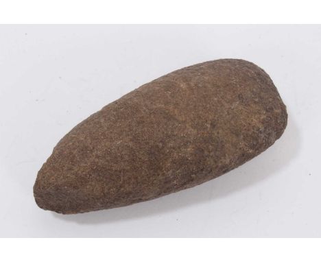 Neolithic groundstone axe, c.10,000 - 2200 BC.Provenance: Found Doncaster, South Yorkshire, 10cm long