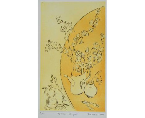 Joseph Plaskett (1918-2014) signed etching - Japanese Bouquet, dated 2000, 17/80, 27cm x 16cm, unframed