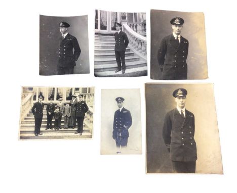 H.R.H. Prince Albert Duke of York (later H.M.King George VI), six portrait photographs in naval uniform (6)Provenance: The Ru
