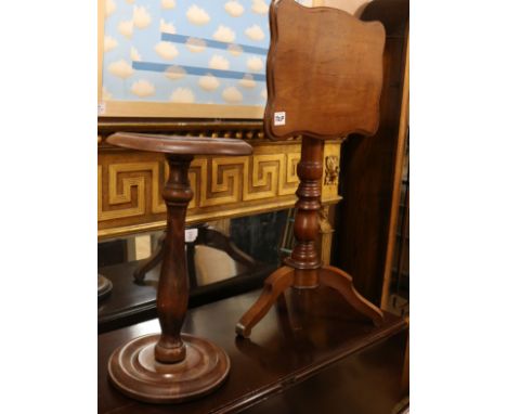 A Victorian mahogany tripod table and a wine table