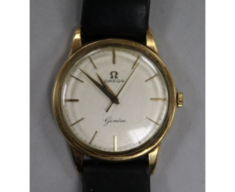 A gentleman's 1960's 9ct gold Omega manual wind wrist watch, movement c.600.