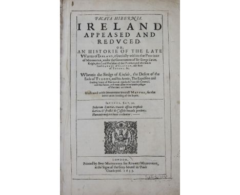 Stafford, Thomas - Pacata Hibernia, Ireland Appeased and Reduced, folio calf, front board detached, lacking portrait and list