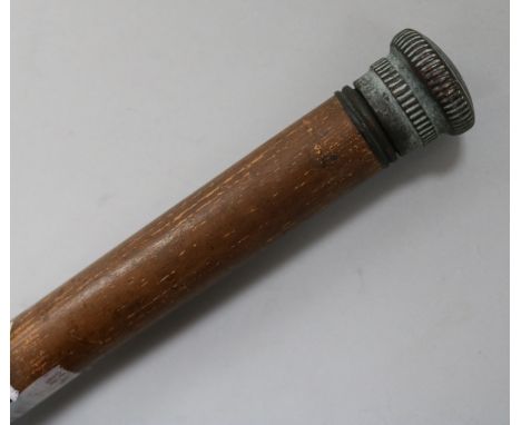 A gentleman's Malacca cane, with fitted spirit flask and glass