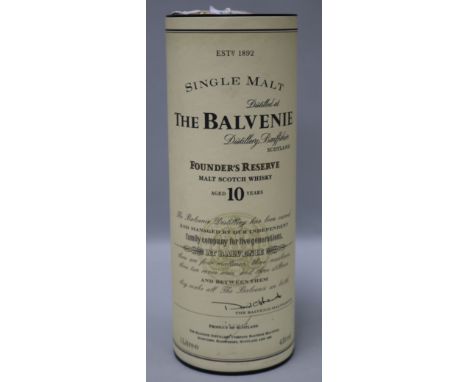 The Balvenie Founder's Reserve, Aged 10 Years, single malt Scotch whisky, 43%, 1 litre in presentation tube