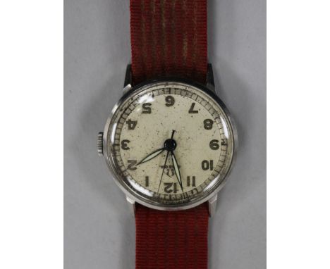 A gentleman's 1940's stainless steel Omega wrist watch, movement numbered 30 T2 SC.