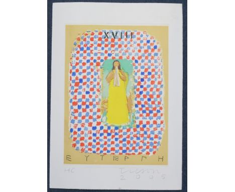 Joe Tilsonlimited edition printFigures playing pan pipessigned and dated 2005, inscribed HC19.75 x 14in., unframed