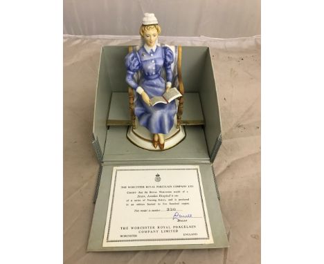 A boxed Royal Worcester figure: Sister, London Hospital from the Nursing Sisters Series by Ruth and Raymond Van Ruykevett, No