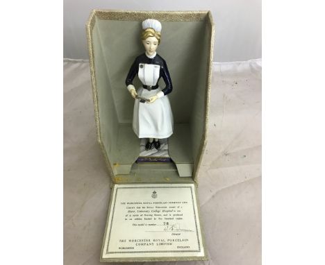 A boxed Royal Worcester figure: Sister University College Hospital from the Nursing Sister Series, by Ruth and Raymond Van Ru