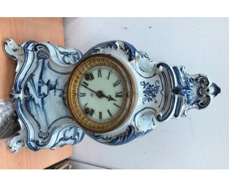 A  Delft mantel clock