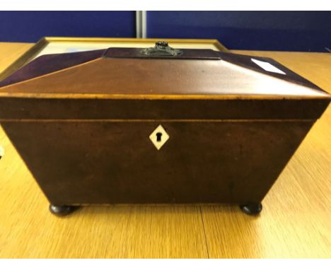 A 19th century mahogany tea caddy