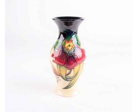 A Moorcroft Anna Lily pattern vase, designed by Nicola Slaney, date cypher 2008, the underside with Nicola Slaney 'button' ma