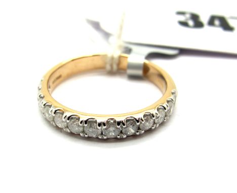 The Genuine Gemstone Company; A Modern 9ct Rose Gold Half Eternity Style Ring, claw inset highlights, *certificate of authent